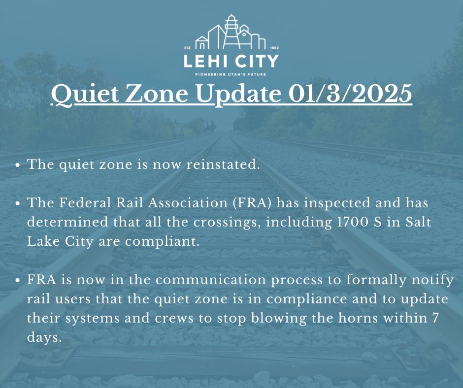 Quiet zone update for January 3rd